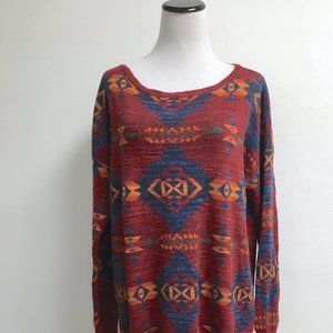 Denim & Supply by Ralph Lauren red southwest indian cotton sweater L
